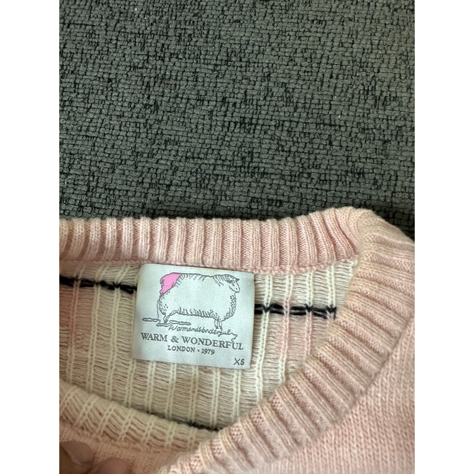 Warm & Wonderful 100% Wool Sheep Sweater Primrose Hill Pink Xs Princess Diana — image 3 of 8